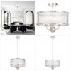 NOREL 4LT PENDANT. BLACK, ANTIQUE GOLD, NICKEL